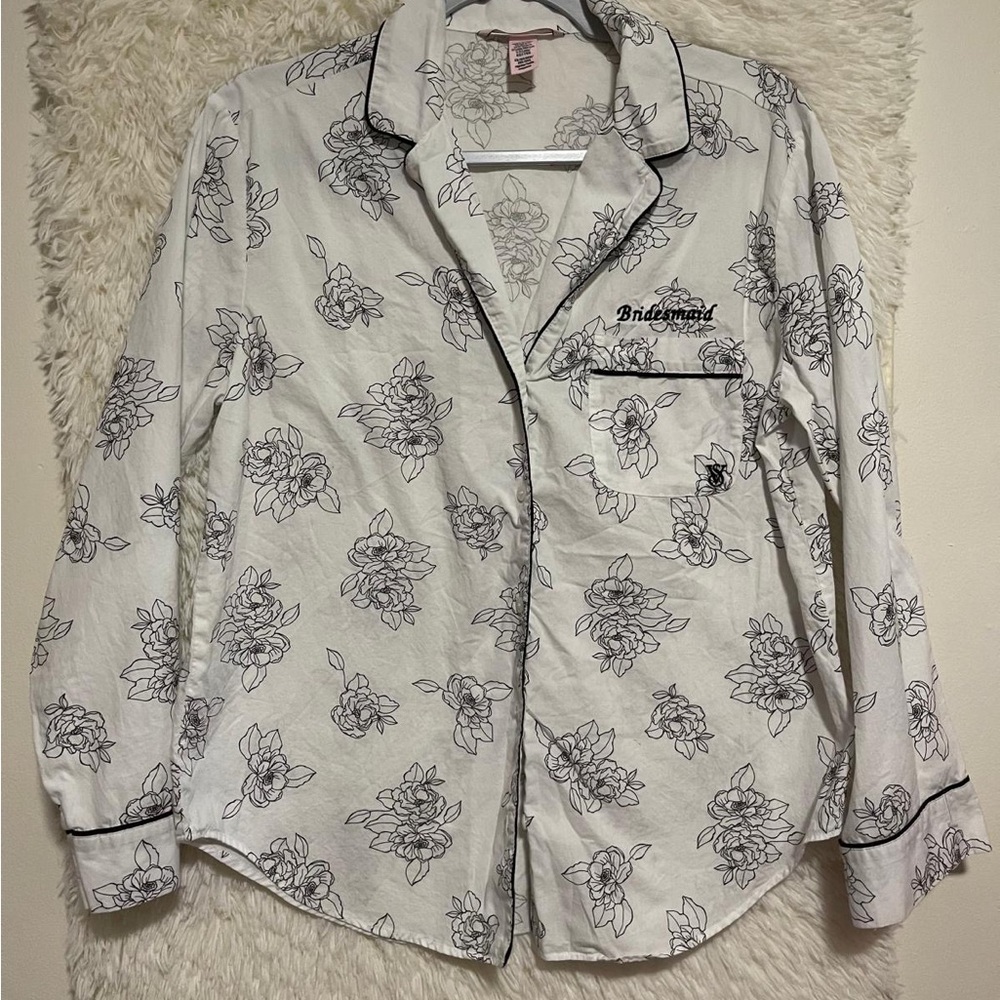 Victoria's Secret Black and White Casual Button Down Shirt